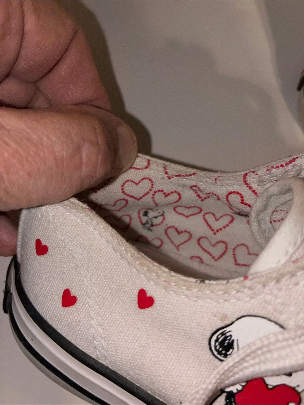 Snoopy, White Canvas Sneakers, Child’s Size 1